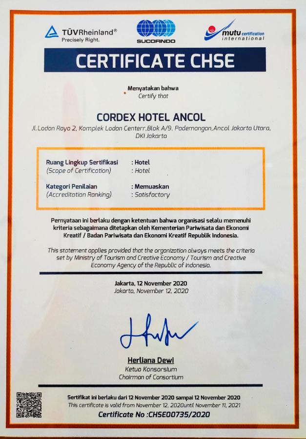 Cordex Hotel Ancol Jakarta Eksteriør billede